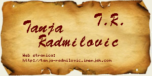 Tanja Radmilović vizit kartica